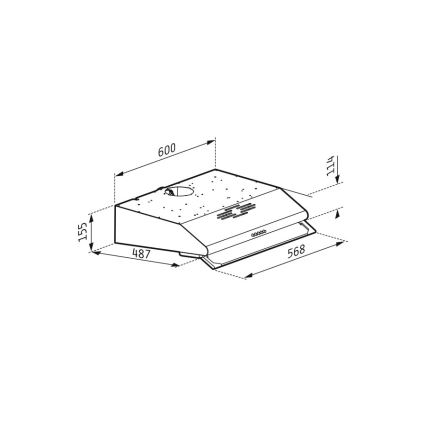 Pyramis 65029502 - Dunstabzugshaube STANDARD 60 cm, Edelstahl, mit zwei Motoren