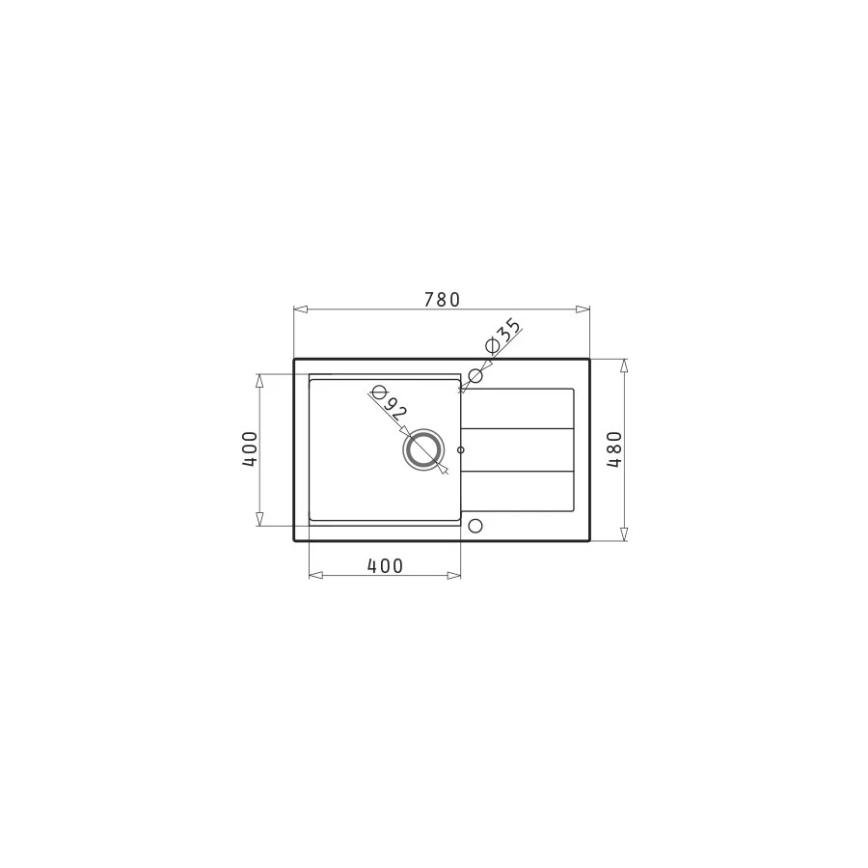 Pyramis 70083801 - Küchenspüle SPARTA PLUS LUX 78x48 cm Granit/Grau