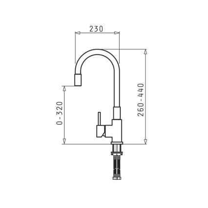 Pyramis 90938001 - Spültischarmatur mit flexiblem Auslauf FLESSI grau