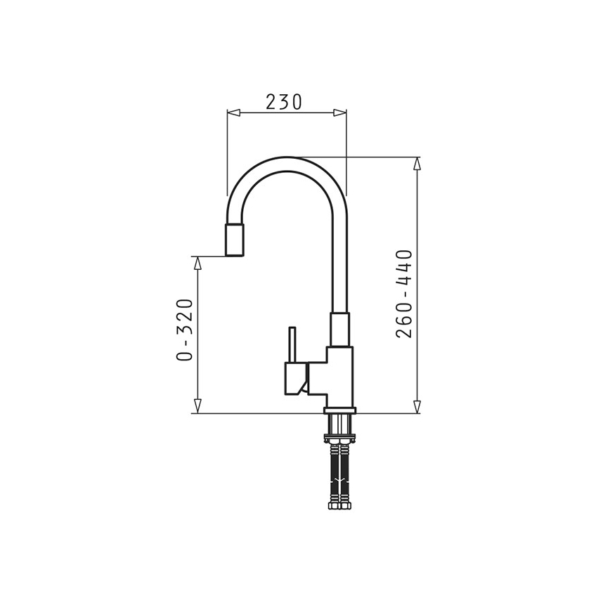 Pyramis 90938001 - Spültischarmatur mit flexiblem Auslauf FLESSI grau