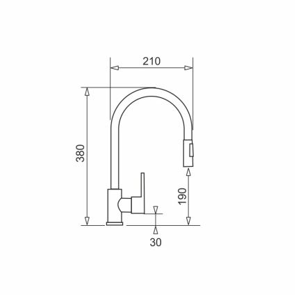 Pyramis 90941338 - Spültischarmatur mit ausziehbarer Brause IDEA matt schwarz