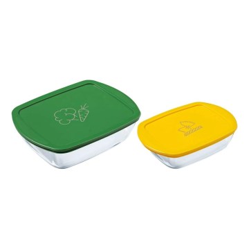 PYREX 2er-Set Glasbehälter für Lebensmittel 1,2/2,5 l