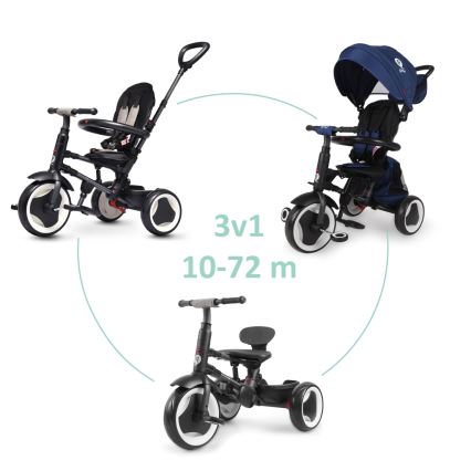 QPlay - 3-in-1 Kinder-Dreirad RITO EVA PLUS, blau