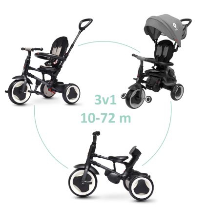 QPlay - 3-in-1 Kinder-Dreirad RITO EVA PLUS grau