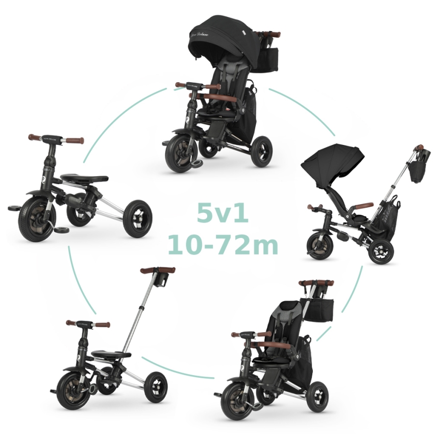 QPlay - 5-in-1-Kinderdreirad NOVA DELUXE schwarz