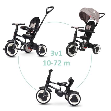 QPlay - Kinder-Dreirad 3-in-1 RITO EVO grau