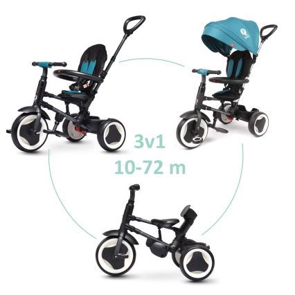 QPlay - Kinder-Dreirad 3-in-1 RITO EVO türkis