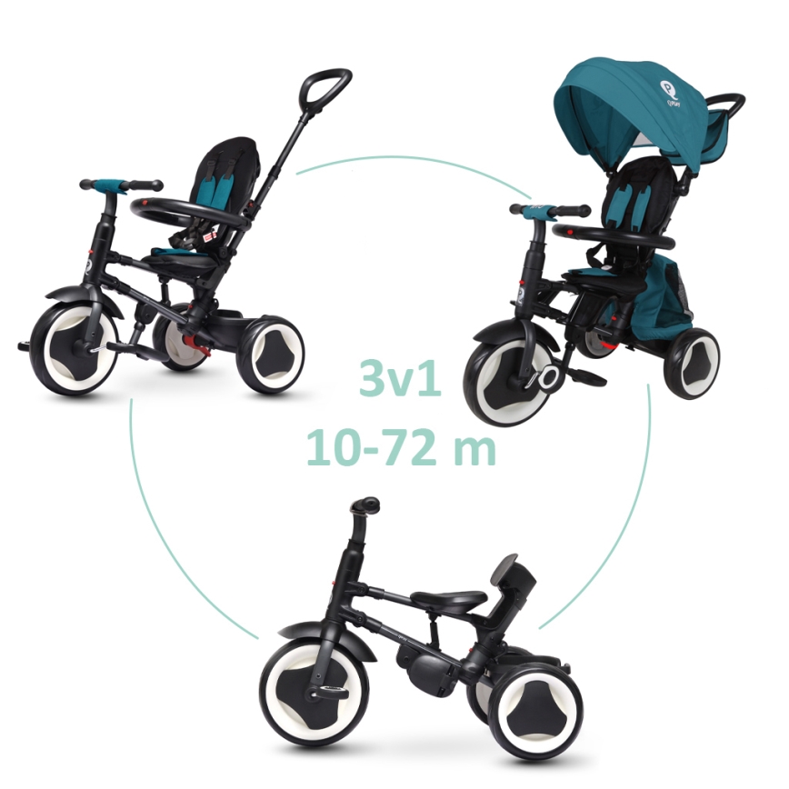 QPlay - Kinder-Dreirad 3in1 RITO EVA PLUS türkis