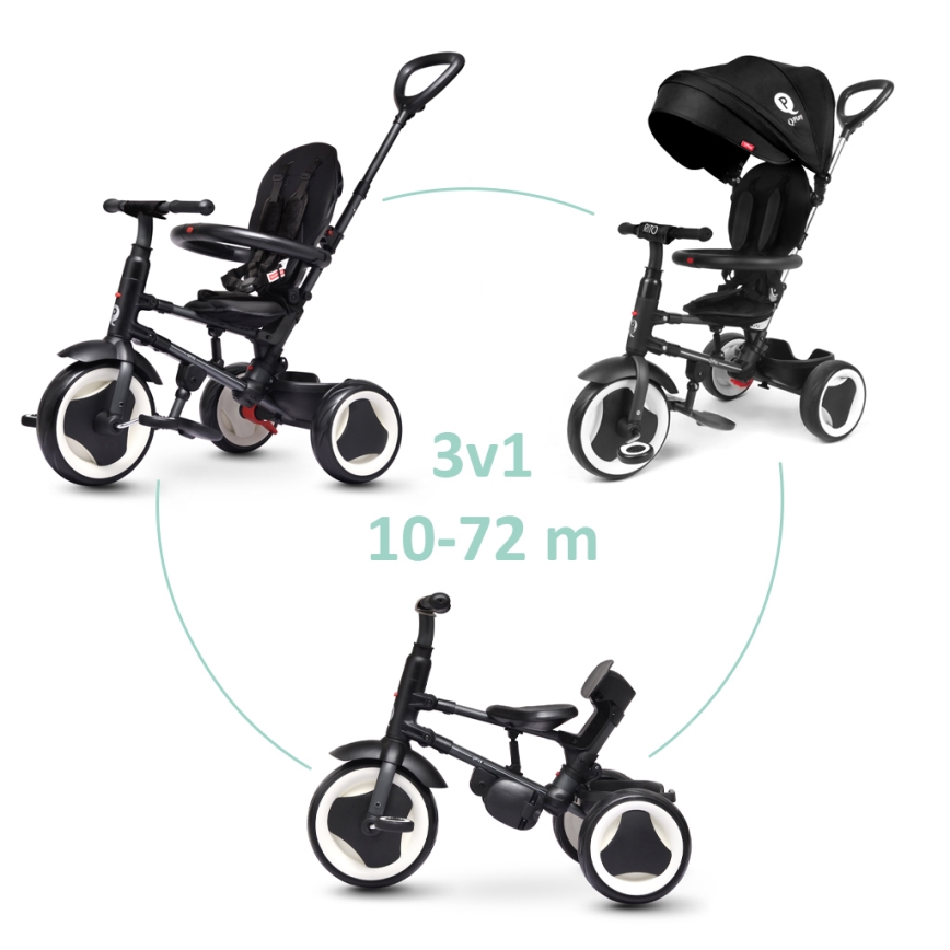 QPlay - Kinder-Dreirad 3in1 RITO EVA schwarz