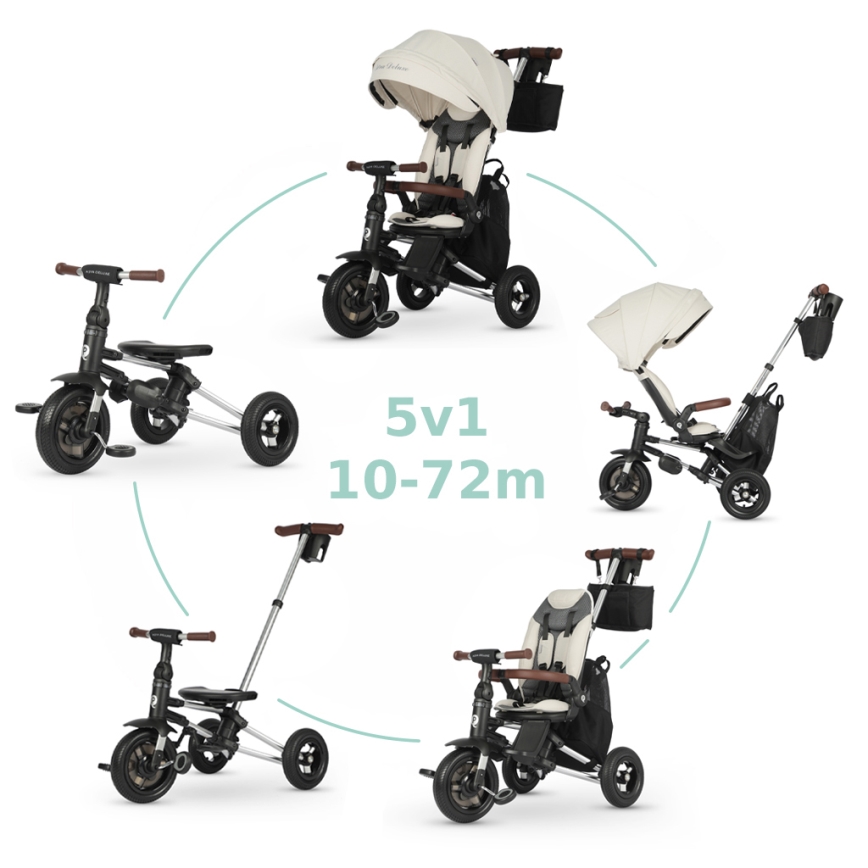 QPlay - Kinder-Dreirad 5-in-1 NOVA DELUXE beige