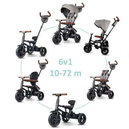 QPlay - Kinder-Dreirad 6-in-1 RITO DELUXE grau
