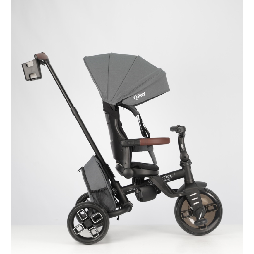 QPlay - Kinder-Dreirad 8-in-1 COMFO MAX grau
