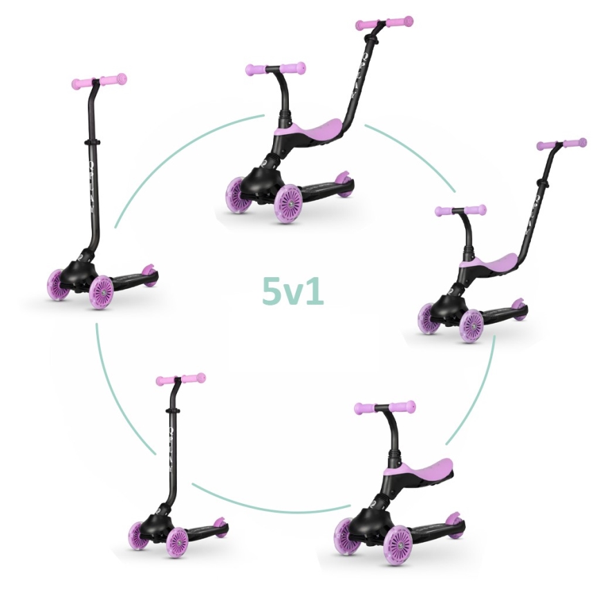 QPlay - Kinder-Scooter 5in1 SEMA violett