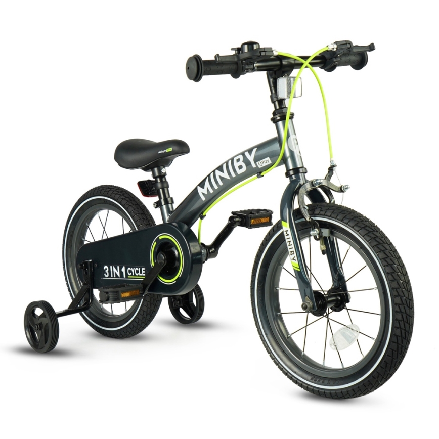 QPlay - Kinderfahrrad 14 MINIBY 3-in-1 grau