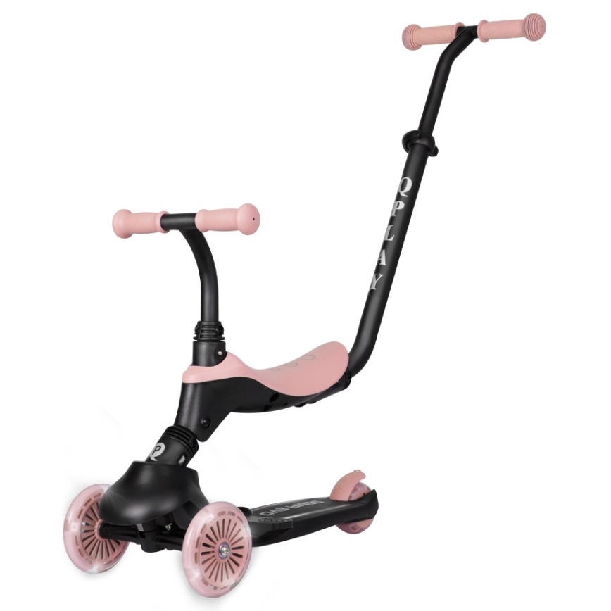 QPlay - Kinderroller mit LED-Rädern 5-in-1 SEMA EVO rosa