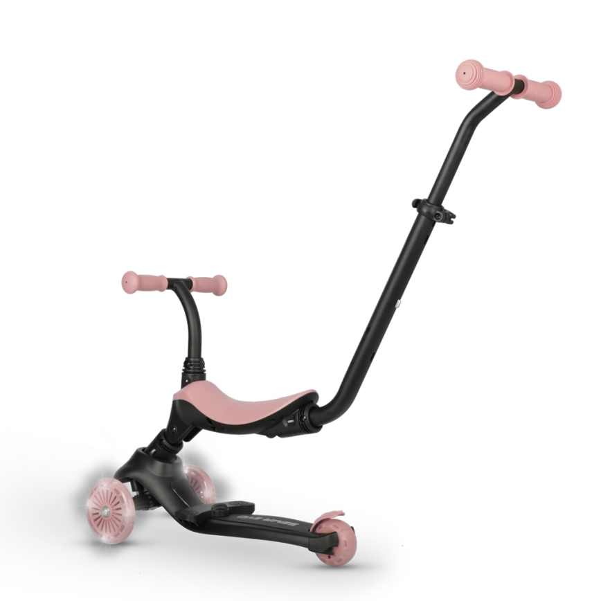 QPlay - Kinderroller mit LED-Rädern 5-in-1 SEMA EVO rosa