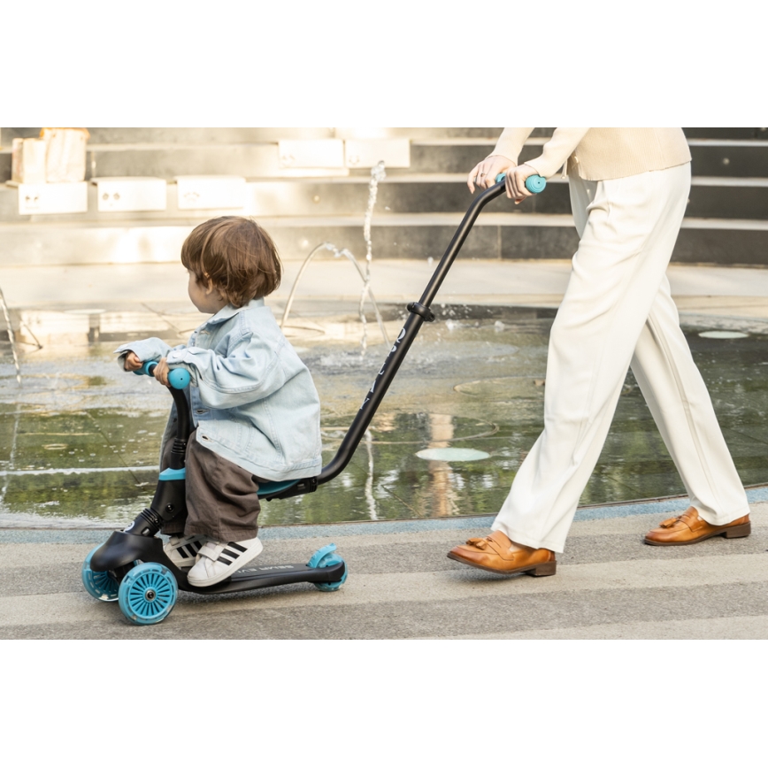 QPlay - Kinderroller SEMA EVO 5-in-1 mit LED-Rädern, blau