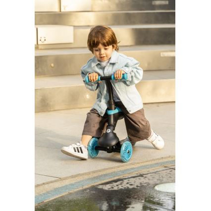 QPlay - Kinderroller SEMA EVO 5-in-1 mit LED-Rädern, blau