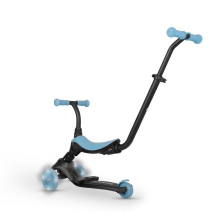 QPlay - Kinderroller SEMA EVO 5-in-1 mit LED-Rädern, blau