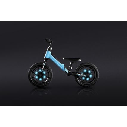 QPlay - Laufrad mit LED-Leuchten auf Rädern SPARK blau