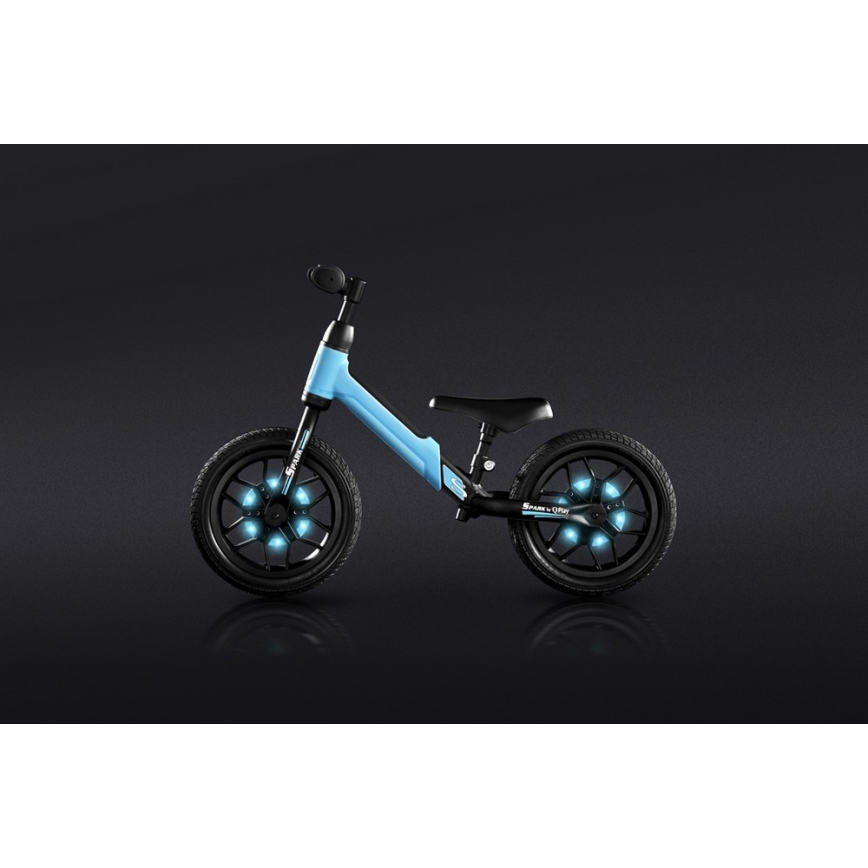 QPlay - Laufrad mit LED-Leuchten auf Rädern SPARK blau