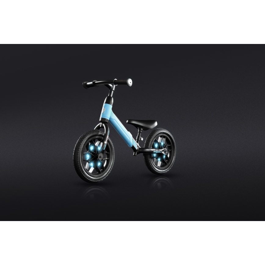 QPlay - Laufrad mit LED-Leuchten auf Rädern SPARK blau