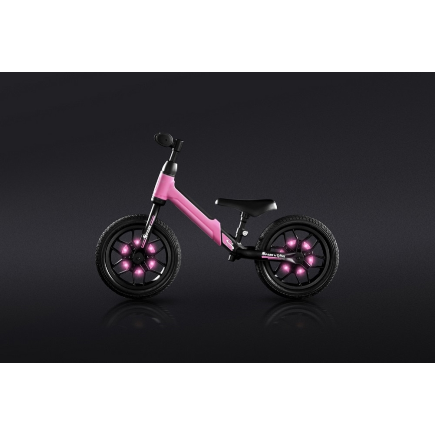 QPlay - Laufrad mit LED-Leuchten auf Rädern SPARK pink