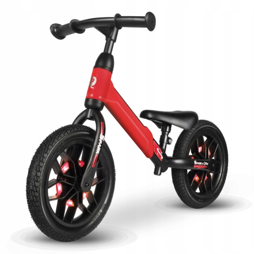 QPlay - Laufrad mit LED-Leuchten auf Rädern SPARK rot
