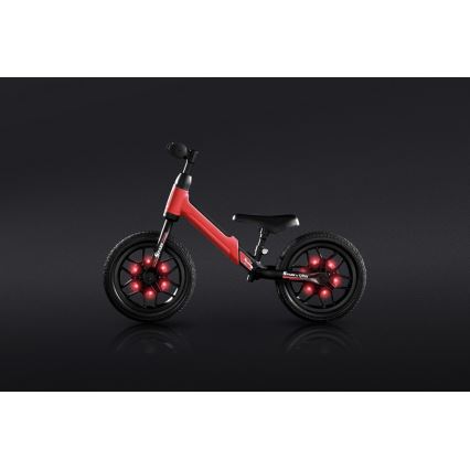 QPlay - Laufrad mit LED-Leuchten auf Rädern SPARK rot
