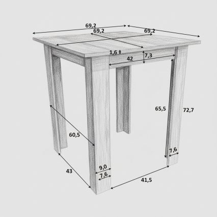 Quadratischer Esstisch LEVI Sonoma-Eiche