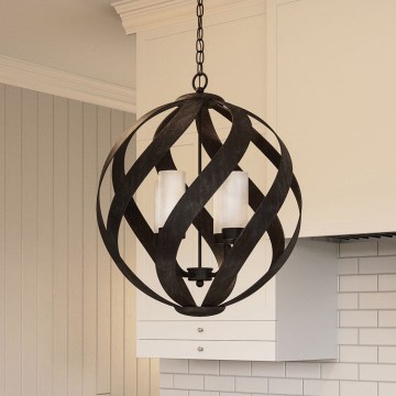 Quintiesse - Außen-Kronleuchter mit Kette BLACKSMITH 4xE14/40W/230V Ø 50,1 cm IP44 schwarz