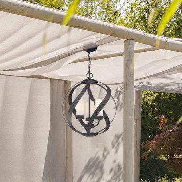 Quintiesse - Außenleuchte mit Kette BLACKSMITH 3xE14/40W/230V Ø 40,7 cm IP44 schwarz