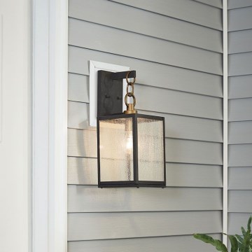 Quintiesse - Außenwandleuchte LAHDEN M 1xE27/60W/230V IP44 schwarz/gold