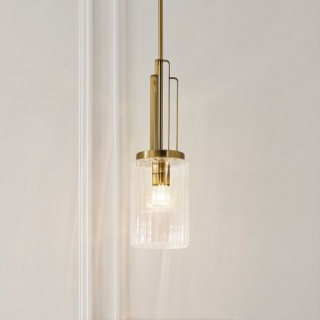 Quintiesse - Pendelleuchte mit Stange KIMROSE 1xE27/60W/230V, Ø 17,8 cm, goldfarben