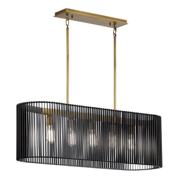 Quintiesse - Pendelleuchte mit Stange LINARA 5xE27/60W/230V schwarz/gold