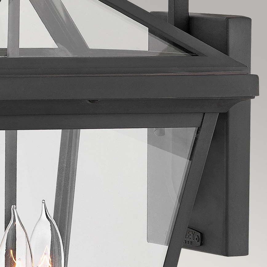 Quintiesse - Außenwandleuchte ALFORD L 3x E14/40W/230V, IP44, schwarz