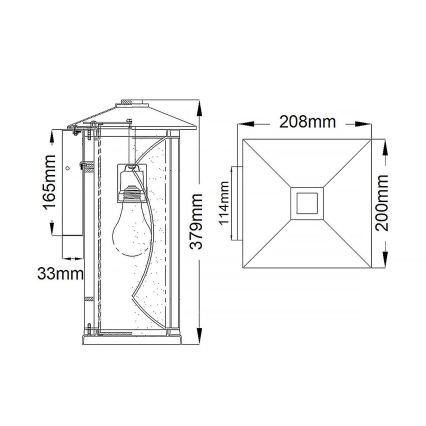 Quintiesse - Außenwandleuchte ASHBERN M 1xE27/60W/230V IP44 schwarz