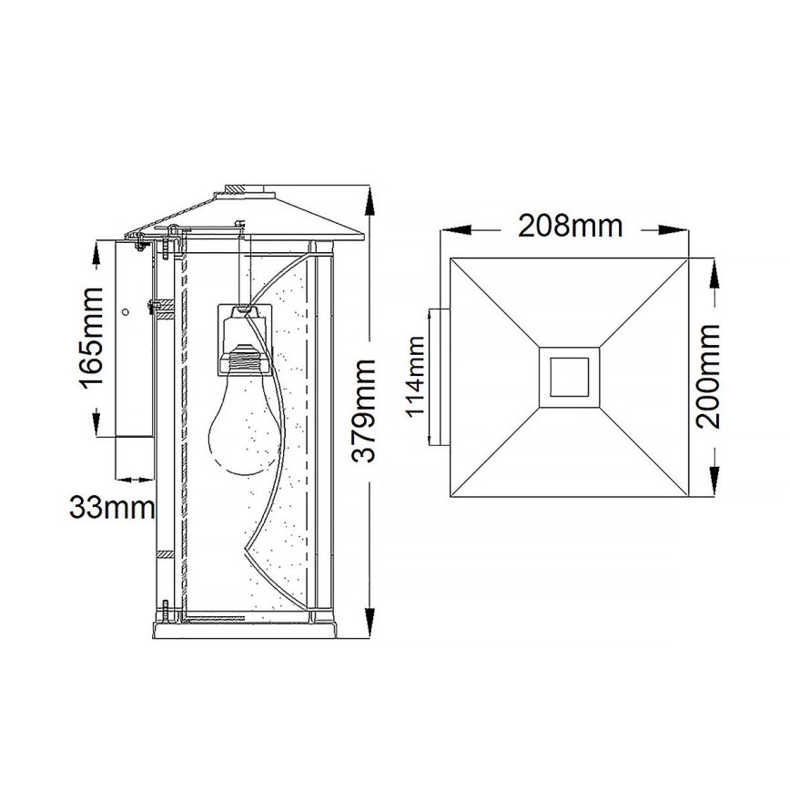 Quintiesse - Außenwandleuchte ASHBERN M 1xE27/60W/230V IP44 schwarz