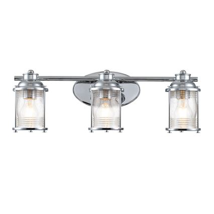 Quintiesse - Außenwandleuchte ASHLAND BAY 3xE27/60W/230V IP44 glänzender Chrom