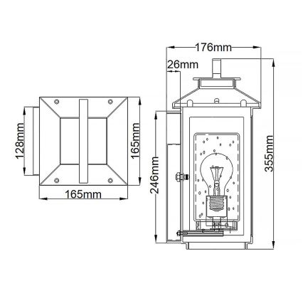 Quintiesse - Außenwandleuchte ATWATER S 1xE27/60W/230V IP44 goldfarben