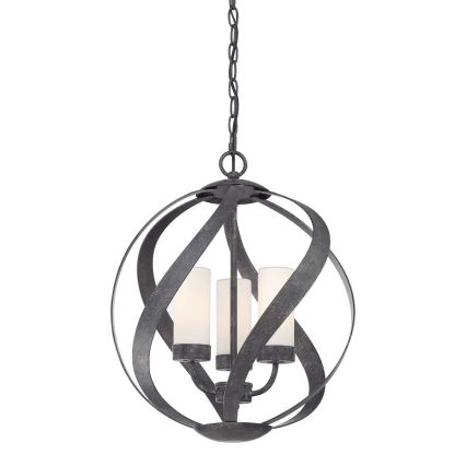 Quintiesse - Außenleuchte mit Kette BLACKSMITH 3xE14/40W/230V Ø 40,7 cm IP44 schwarz