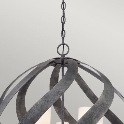 Quintiesse - Außen-Pendelleuchte mit Kette BLACKSMITH 5xE14/40W/230V Ø 66,4 cm IP44 schwarz
