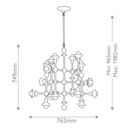 Quintiesse - Pendelleuchte an Stange CADENCE 18xE14/40W/230V weiß