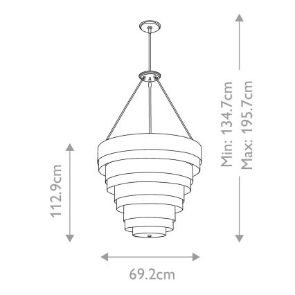 Quintiesse - Pendelleuchte mit Stange ECHELON 8xE14/40W/230V goldfarben