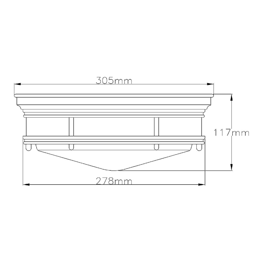 Quintiesse - Außen-Deckenleuchte HADRIAN 2xE27/40W/230V Durchmesser 30,5 cm IP44 mattchrom