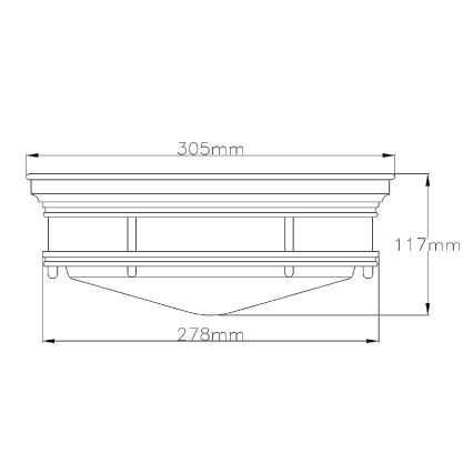 Quintiesse - Außen-Deckenleuchte HADRIAN 2xE27/40W/230V Ø 27,8 cm IP44 glänzender Chrom