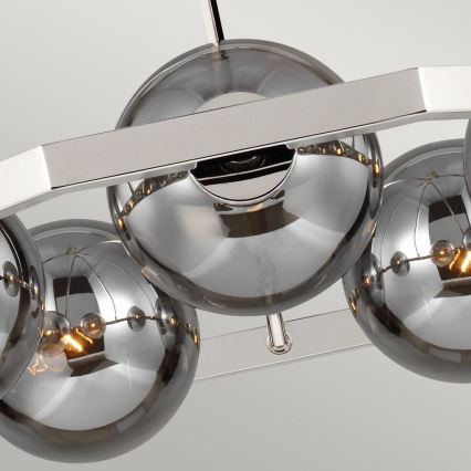 Quintiesse - Deckenleuchte mit Stange HARPER 5xE14/60W/230V Ø 77,5 cm glänzender Chrom/rauchfarben