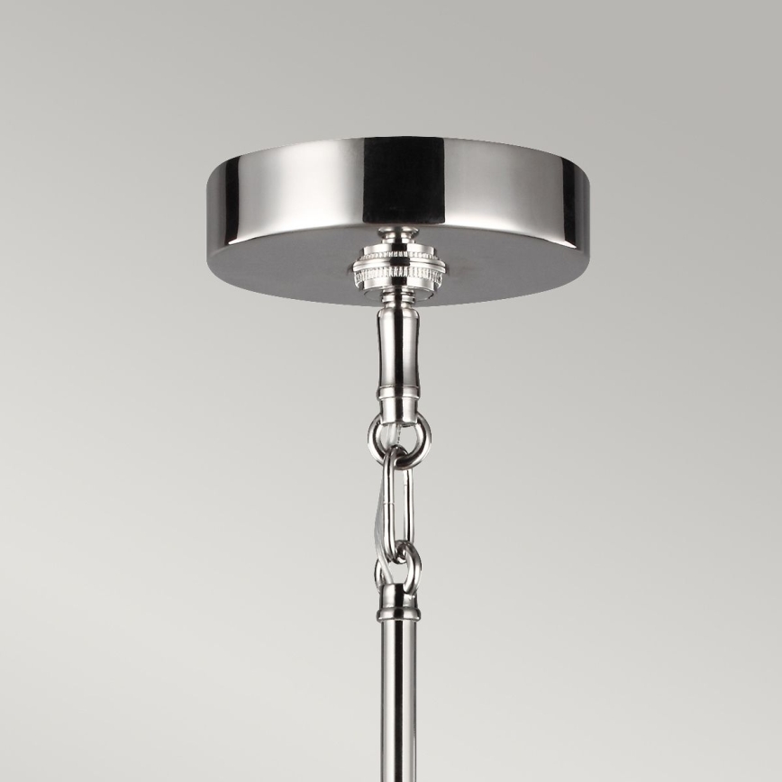 Quintiesse - Deckenleuchte an Stange HARPER 7xE14/60W/230V Ø 81,3 cm glänzender Chrom/rauchfarbenes Glas