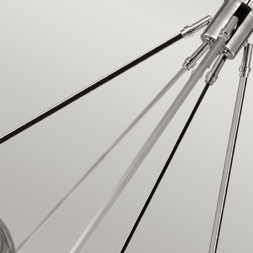 Quintiesse - Deckenleuchte an Stange HARPER 7xE14/60W/230V Ø 81,3 cm glänzender Chrom/rauchfarbenes Glas
