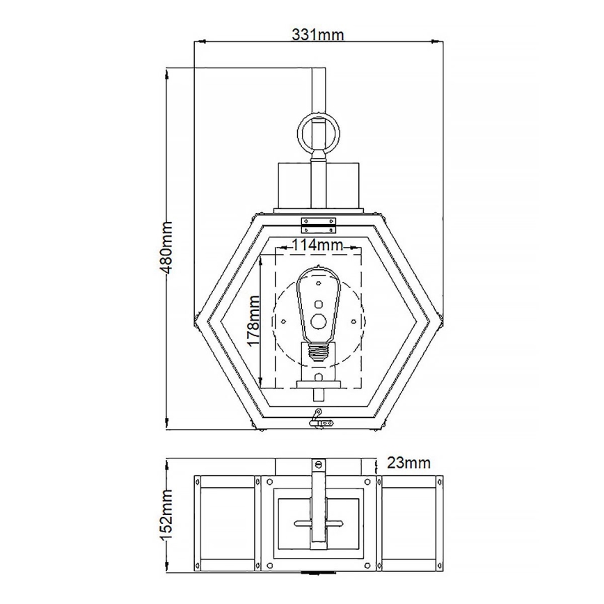 Quintiesse - Außenwandleuchte HEATH M 1xE27/60W/230V IP44 bronze